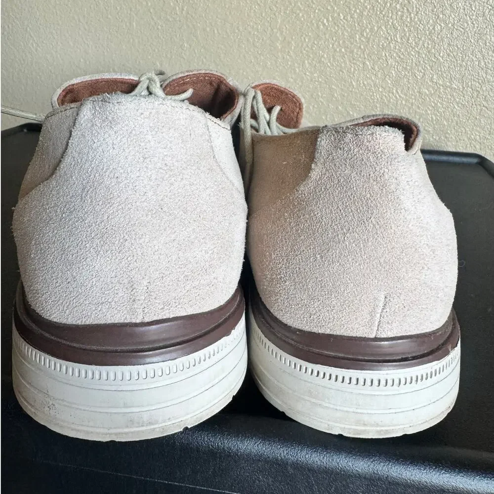 Stacy Adams Red Zone Suede Derby Dress Shoes Men’s Size 11 Beige Lace Up Casual